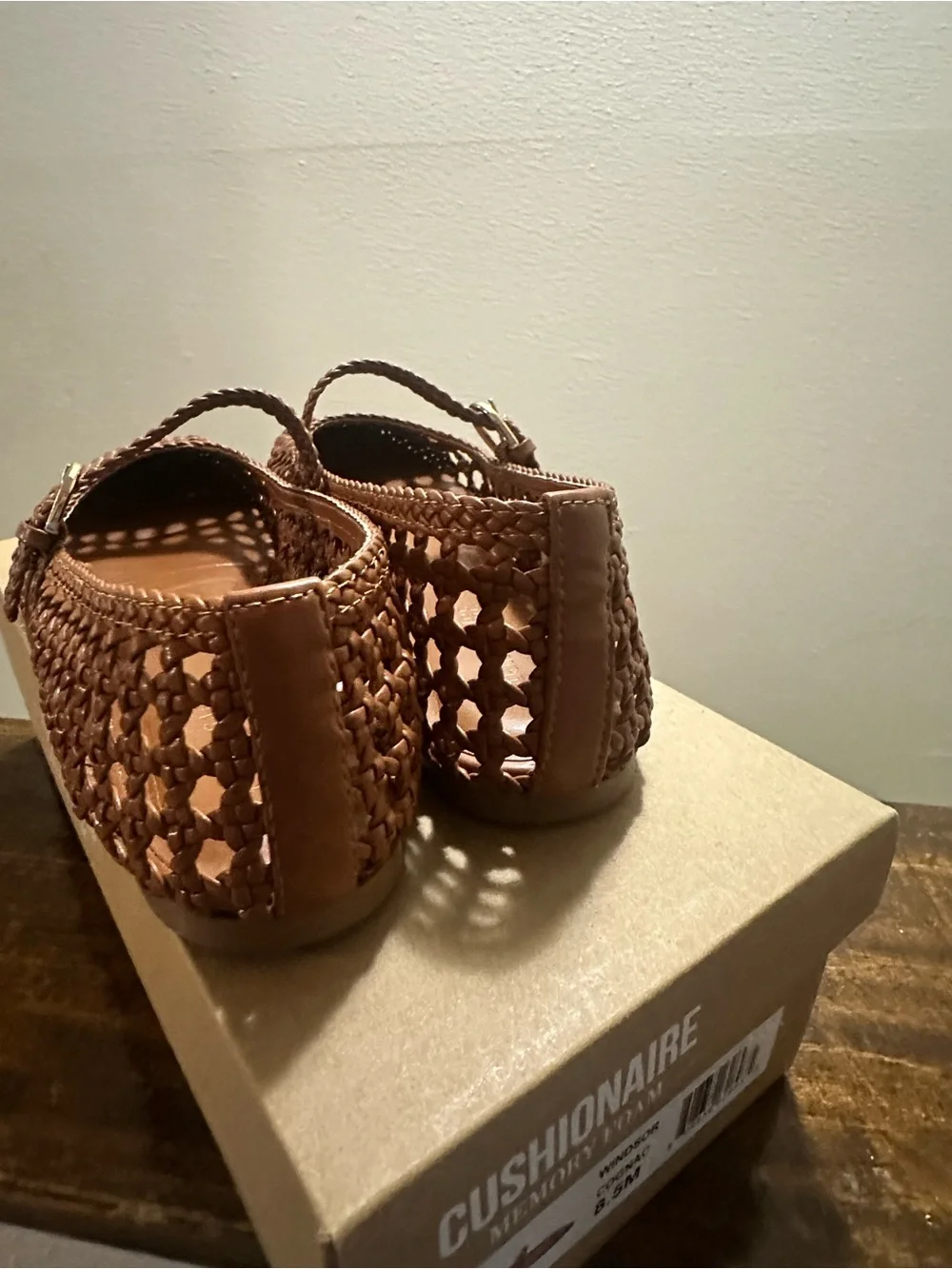 Cushionaire Woven Mary Jane Shoes in Brown